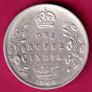 British India 1908 Edward vii One Rupee -FA703
