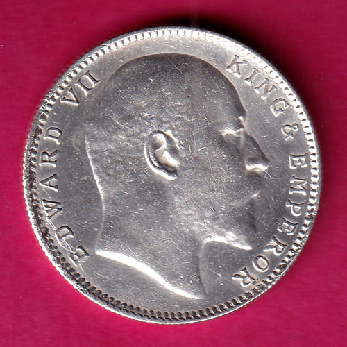 British India Edward VII 1910 One Rupee Silver Coin FA2478