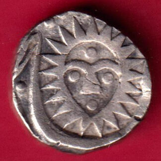 indore state half rupee sun face type beautiful silver Coin-FA2983