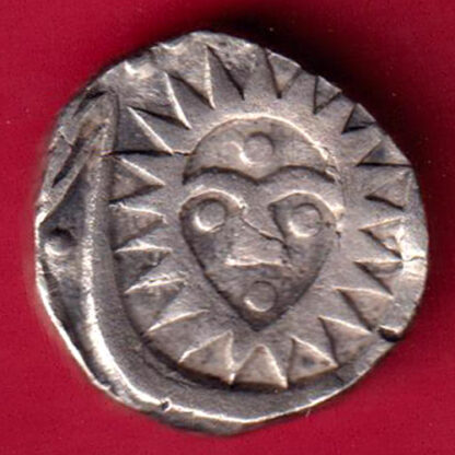 indore state half rupee sun face type beautiful silver Coin-FA2983