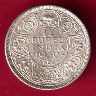 British India About UNC George Bombay mint VI 1939 1/4 Rupee Silver Coin-FA3554