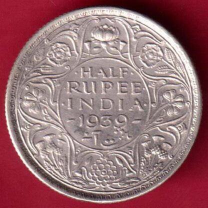 British India 1939 Bombay Mint George vi Half Rupee -FA5187