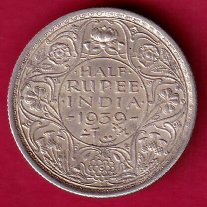 British India 1939 George vi Half Rupee -FA4761