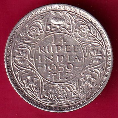 BRITISH INDIA 1939 GEORGE VI 1/4 RUPEEBOMBAY MINT  SILVER COIN -FA5377