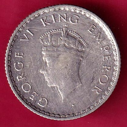 BRITISH INDIA 1939 GEORGE VI 1/4 RUPEEBOMBAY MINT  SILVER COIN -FA5377 - Image 2