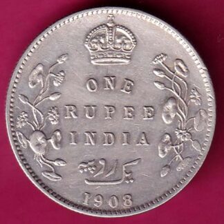 British India 1908 Edward Vii king Emperor One Rupee - FA6098