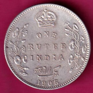 British India 1905 Edward Vii King & Emperor One Rupee -FA6118