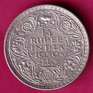 British India Bombay Mint 1939 George Vi King Emperor 1/4 Rupee-FA6196