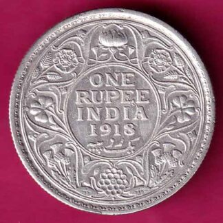 British India 1918 Bombay Mint George v Emperor  One Rupee-FA6210