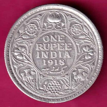 British India 1918 Bombay Mint George v Emperor  One Rupee-FA6210