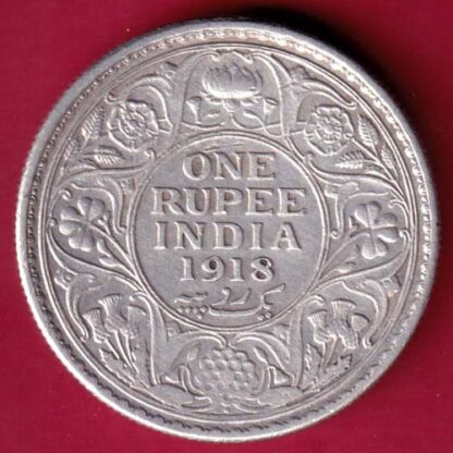 British India 1918 Bombay Mint George v Emperor One Rupee- FA6232
