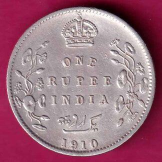 BRITISH INDIA 1910 EDWARD VII KING & EMPEROR ONE RUPEE :- FA6292