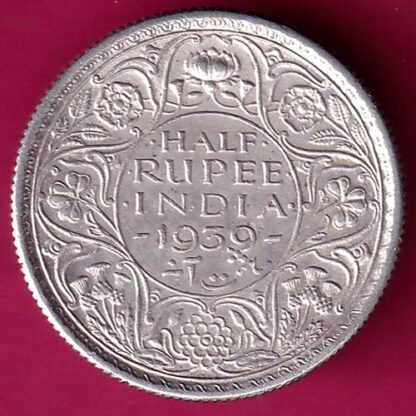 British India 1939 George Vi King Emperor Half Rupee :- FA6357