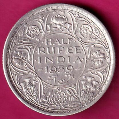 British India 1939 Bombay Mint George Vi King Emperor Half Rupee :- FA6483