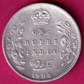 British India 1908 Edward Vii king Emperor One Rupee :- FA6420
