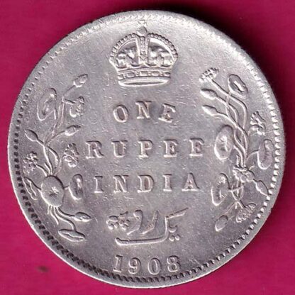 British India 1908 Edward Vii king Emperor One Rupee :- FA6420