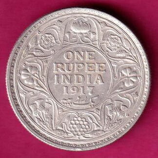 British India 1917 Bombay Mint George v Emperor One Rupee :- FA6566