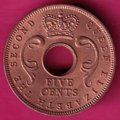 EAST AFRICA 1963 UNC  THE SECOND QUEEN ELIZABETH   FIVE CENTS :- FA6702