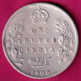 British India 1908 Edward Vii king Emperor One Rupee :- FA6711