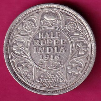 British India 1916 Bombay Mint George V Half Rupee :- FA6767