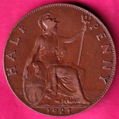 Georgivs V 1921 DEI GRA : BRITT: OMN: REX FID:DEF:IND:IMP: Half Penny :- FA6889