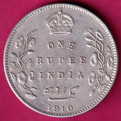 BRITISH INDIA 1910 EDWARD VII KING & EMPEROR ONE RUPEE :- FA7063