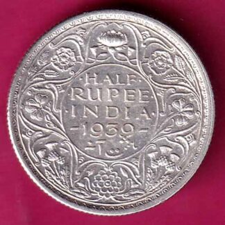 British India 1939 George Vi King Emperor Half Rupee   : FA7623