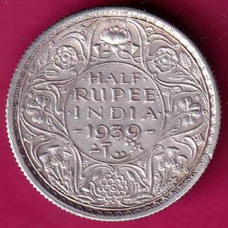 British India 1939 George Vi King Emperor Half Rupee  :- FA7302