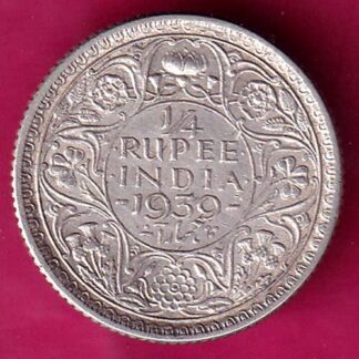 British India 1939 George vi King Emperor 1/4 Rupee :- FA7349