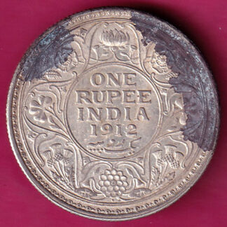 BRITISH INDIA 1912 BOMBAY MINT GEORGE V KING EMPEROR ONE RUPEE :- FA7377