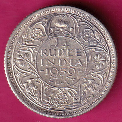 British India 1939 George vi King Emperor 1/4 Rupee :- FA7437