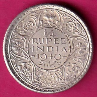 British India 1940 George vi King Emperor 1/4 Rupee  :-   FA7861