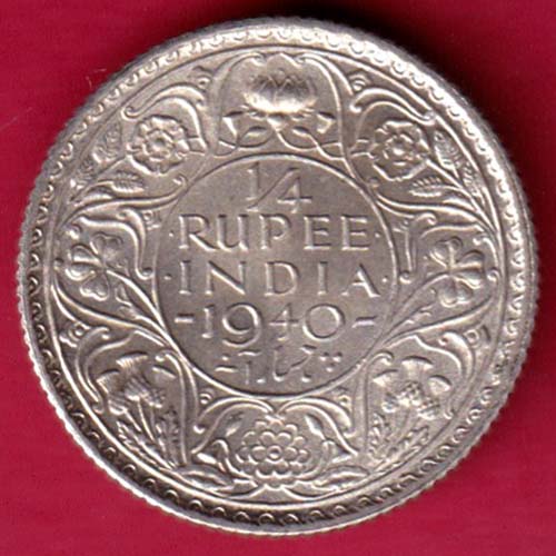 British India 1940 George vi King Emperor 1/4 Rupee :-FA8277 – Indian ...