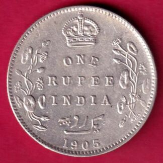 British India 1905 Edward Vii King & Emperor One Rupee  :- FA8362