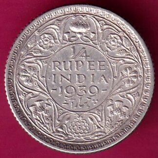 British India 1939 George vi 1/4 Rupee :- FA8054