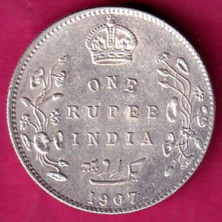BRITISH INDIA 1907 EDWARD VII KING & EMPEROR ONE RUPEE :- FA8082