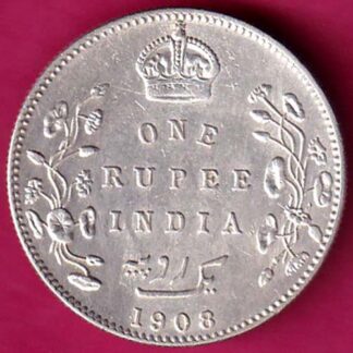 British India 1908 Edward Vii king Emperor One Rupee :-  FA8088