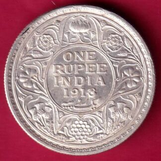 British India 1918 Bombay Mint George v One Rupee :-FA8447