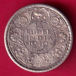 British India 1940 George vi King Emperor 1/4 Rupee :- FA8926