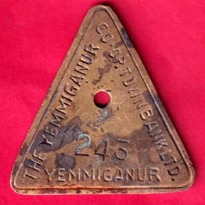 BANK TOKEN - THE YEMMIGANUR CO.OP.TOWN BANK LTD. 243 :-FA8603