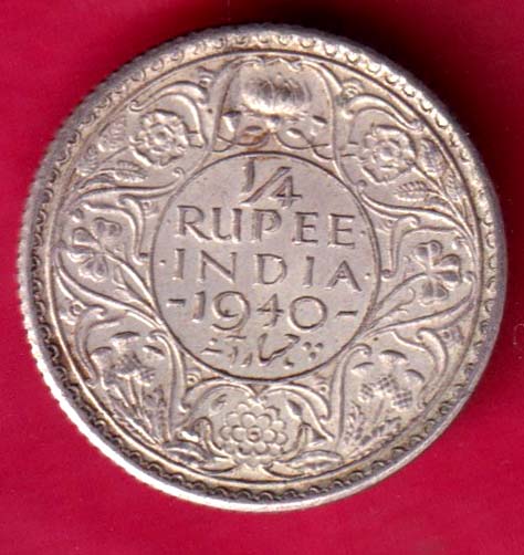 British India 1940 George vi King Emperor 1/4 Rupee :- FA9260 – Indian ...