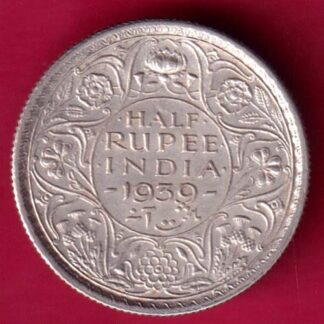 British India 1939  George vi King Emperor Half Rupee :- FA9346