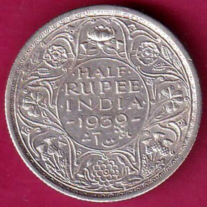British India 1939 Bombay mint George vi King Emperor Half Rupee -  FB525