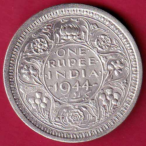 British India 1944 Bombay Mint George Vi One Rupee Silver Coin- FB132 ...