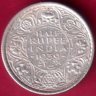 British India 1939 George Vi Half Rupee -  FB409