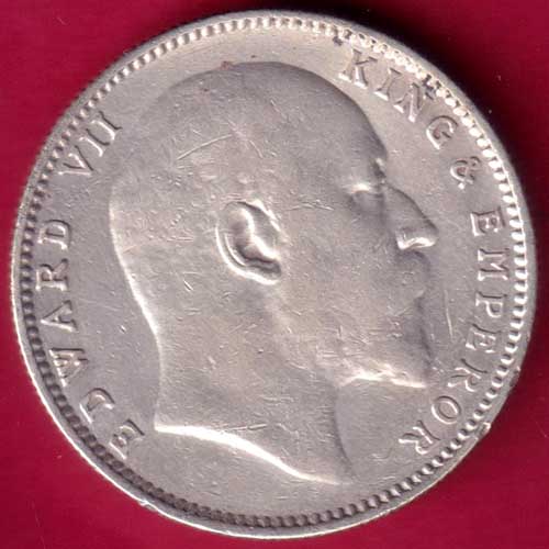 BRITISH INDIA 1907 EDWARD VII KING & EMPEROR ONE RUPEE - FB591 - Image 2