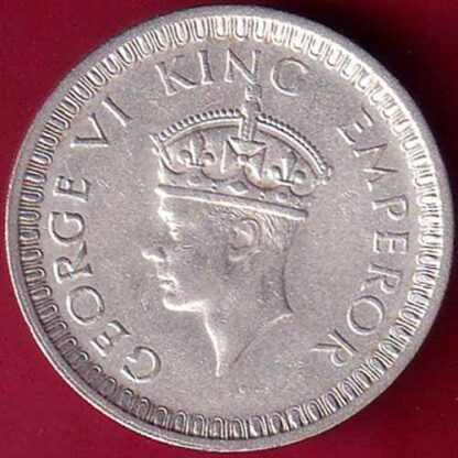 British India 1942 George VI Bombay Mint One Rupee Silver Coin-  FB964 - Image 2
