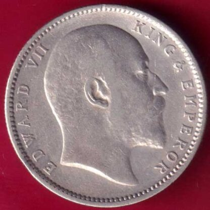 BRITISH INDIA 1910 EDWARD VII KING EMPEROR ONE RUPEE -  FB682 - Image 2
