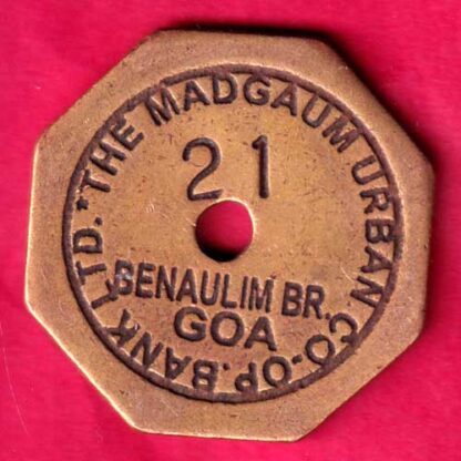 BANK TOKEN - THE MADGAUM URBAN CO-OPBANK LTD. BENAULIM BR. GOA 21 -  FB650 - Image 2