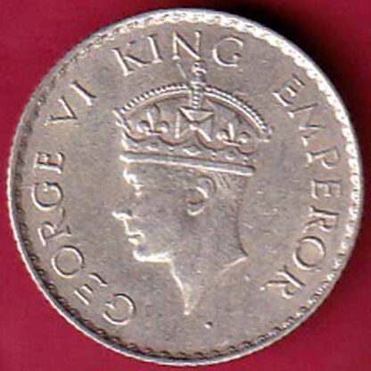 BRITISH INDIA 1940 BOMBAY MINT GEORGE VI 1/4 RUPEE SILVER COIN -  FB1031 - Image 2